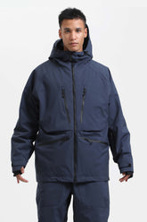 Men's Navy Multifunctional Waterproof Insulated Snow Jacket
